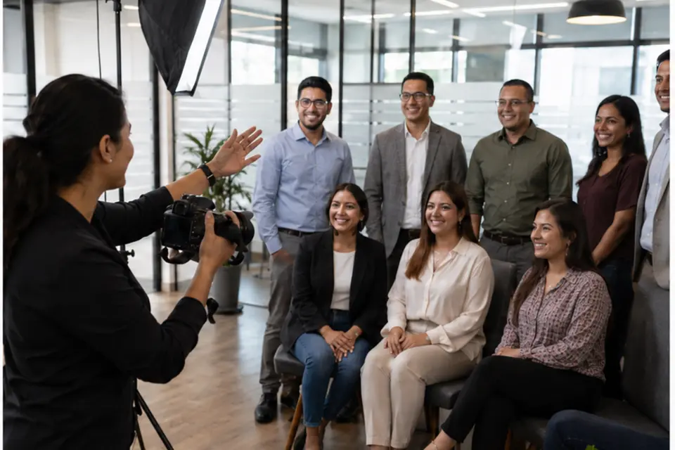Sesión fotográfica profesional para equipos y grupos